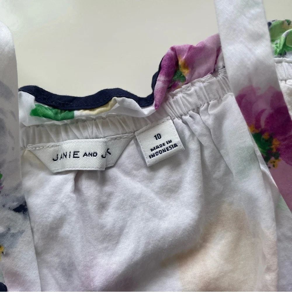 Janie and Jack Girls Cold Shoulder Floral Long Sleeve Blouse Top Size 10